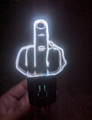 Middle Finger LED Keyring